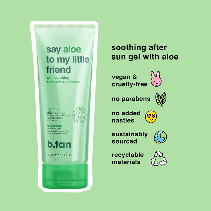 BTAN Aloe Vera Gel Face Body Say Aloe To My Little Friend Hydrating Soothing After Sun Lotion Aloe Gel Vitamin E Pure Su