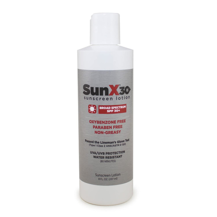 CoreTex Sun X 30 SPF Broad Spectrum Sunscreen Lotion 8oz Bottle of Paraben Oxybenzone Octinoxate Oil Free Sunscreen No W