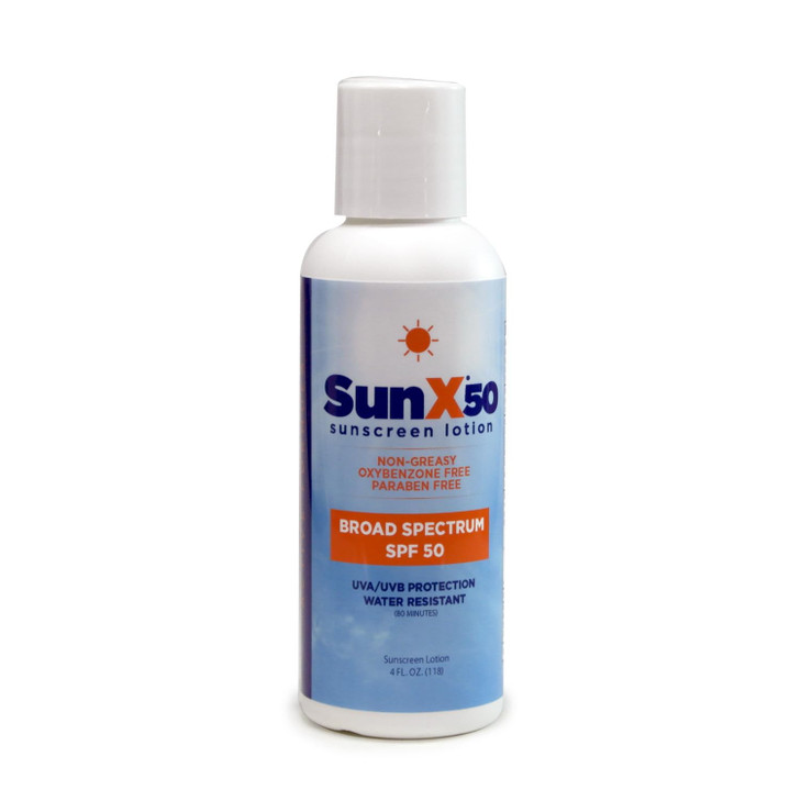 CoreTex Sun X 50 SPF Broad Spectrum Sunscreen Lotion 4oz Bottle of Paraben Oxybenzone Octinoxate Oil Free Sunscreen No W