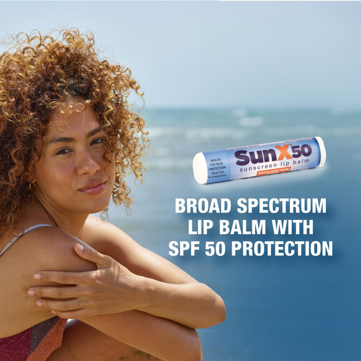 CoreTex Sun X 50 Lip Balm SPF 50 Pack of 50 Broad Spectrum Sunscreen Lip Balms Protects Against UVAUVB Rays Water Resist