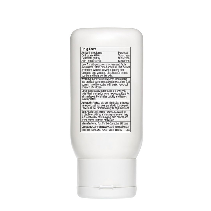 CONTROL CORRECTIVE Oil Free Sunscreen SPF 30 For Face Neck All Skin Types Broad Spectrum UVAUVB Protection Lightweight M