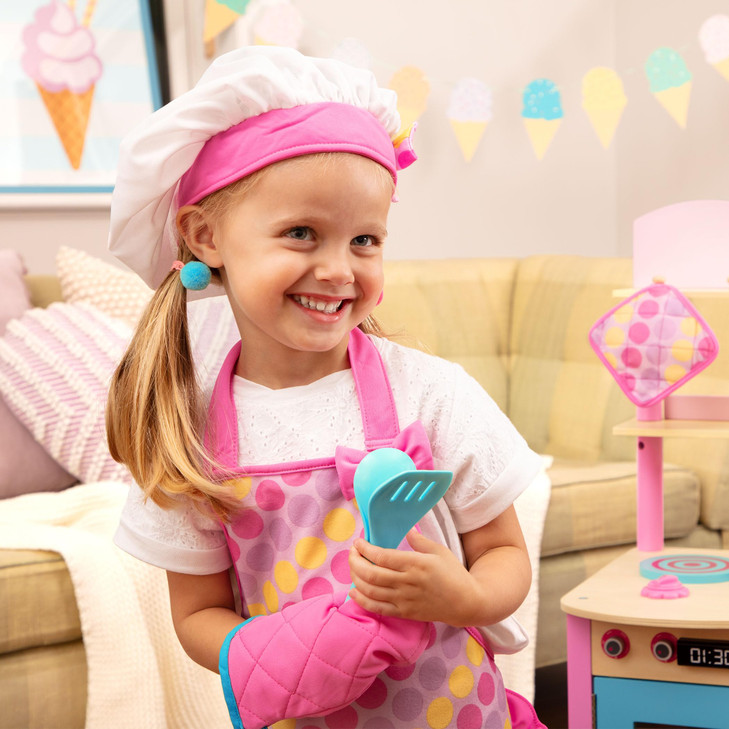Battat Play Circle Kitchen Toys for Toddlers Baking Set Chefs Hat Apron Pretend Play 3 Years