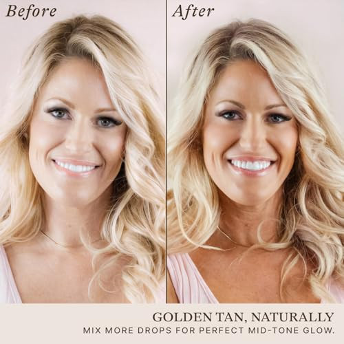 Self Tanning Drops USA Made with Natural Organic Ingredients Medium Face Tanning Drops to Add to Lotion Moisturizing Bro