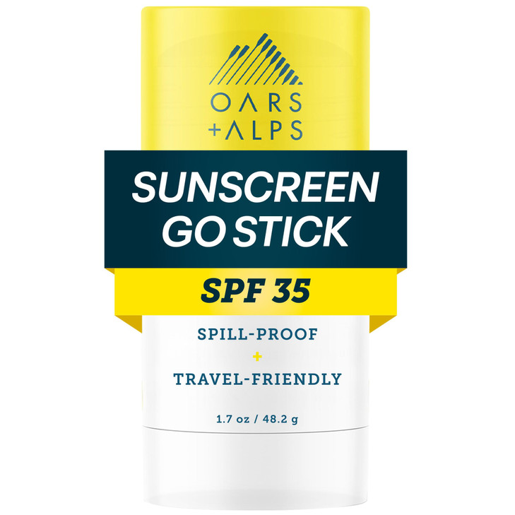 Oars Alps Clear Face Sunscreen Stick SPF 35 Travel Sunscreen Roll On for Face Body SPF Stick with Vitamin E Antioxidants