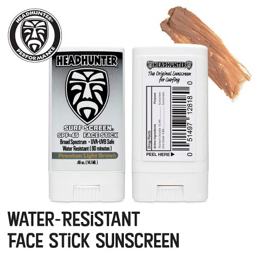 Headhunter Sunscreen Face Stick SPF 45 Waterproof Surf Sunblock for Waterman WaterResistant Facial Sunscreen for UltraSp