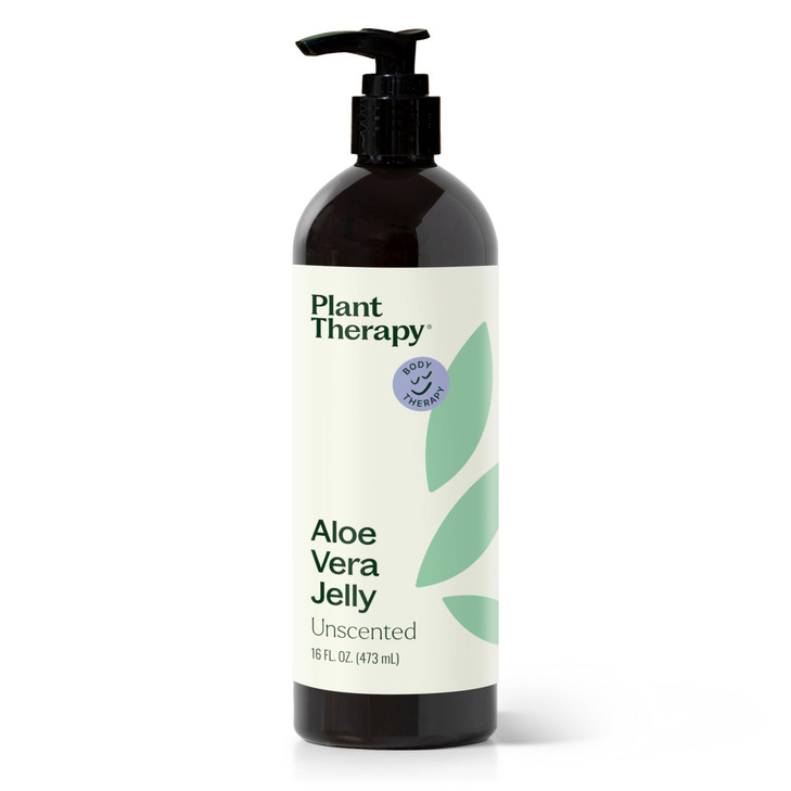 Plant Therapy Aloe Vera Jelly 16 oz All Natural After Sun Skin Care Lightweight Hydration for Face Body