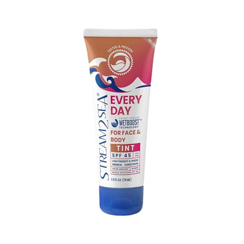 SPF 45 Every Day Tint Mineral Sunscreen 25 Fl Oz Biodegradable Paraben Free Reef Safe NonGreasy Tinted Sunscreen For Fac