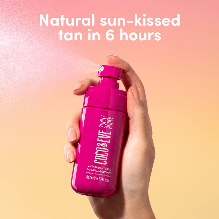 Coco Eve Antioxidant Face Tanning Micromist Sunless Self Tanning Face Mist with Antioxidants to Boost Hydration Quick Fl