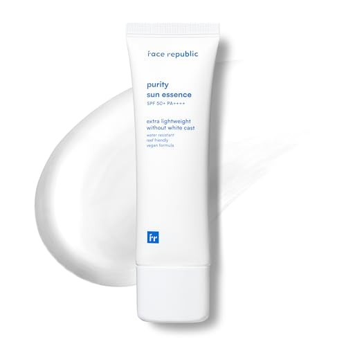 Face Republic Purity Sun Essence 50ml 169floz SPF50 Broad Spectrum UV Protection No White Cast Water Resistant Vegan Cer