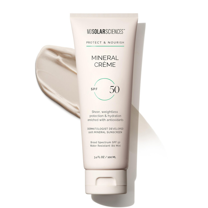 MDSolarSciences Mineral Crme Sunscreen SPF 50 WaterResistant Broad Spectrum UV Protection Zinc Oxide Formula with Antiox