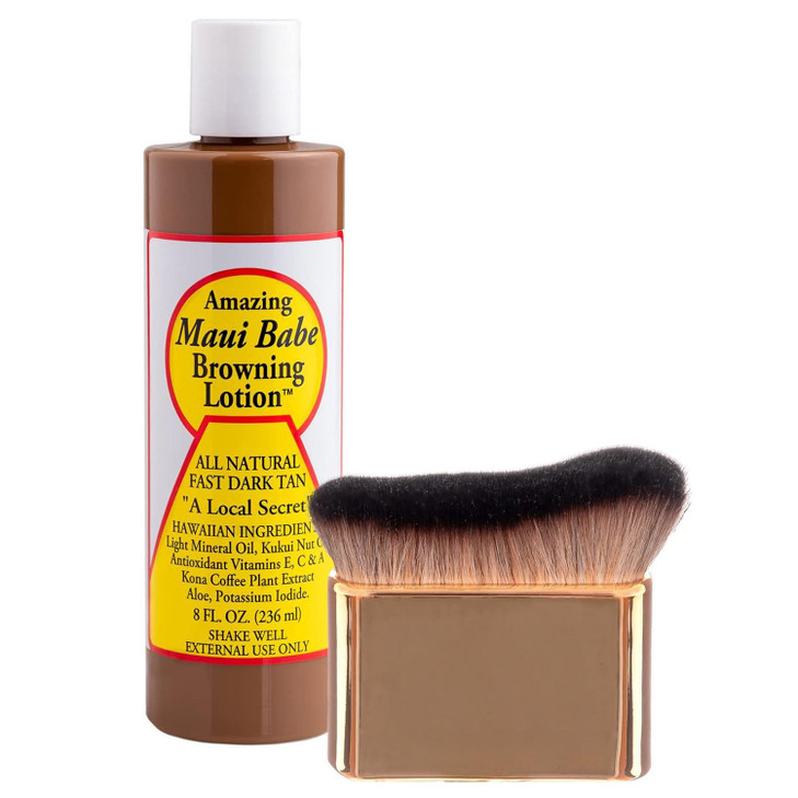 Amazing Maui Babe Browning Lotion 8 ounce Maui Babe Tanning Lotion with Body Tanning Brush Maui Tanning Lotion