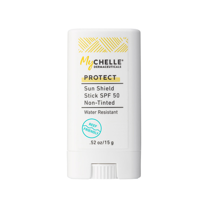 Mychelle Dermaceuticals Sun Shield Stick Spf 50 NonTinted Natural Liquid Zinc Sunscreen Vitamin E and Jojoba Water Resis