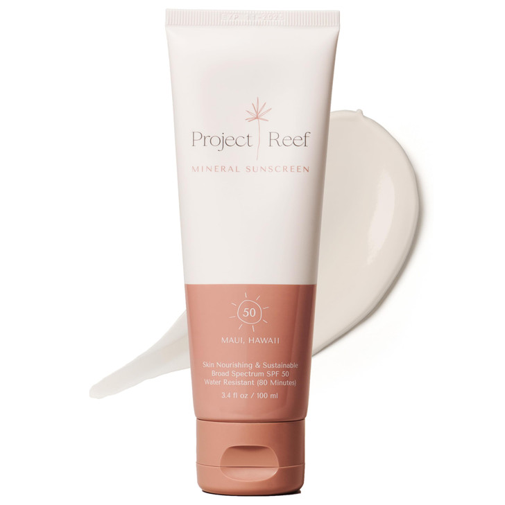 Project Reef SPF 50 Mineral Sunscreen Lotion Hawaii Reef Act 104 Compliant Zinc Sunscreen with Natural Ingredients Vegan