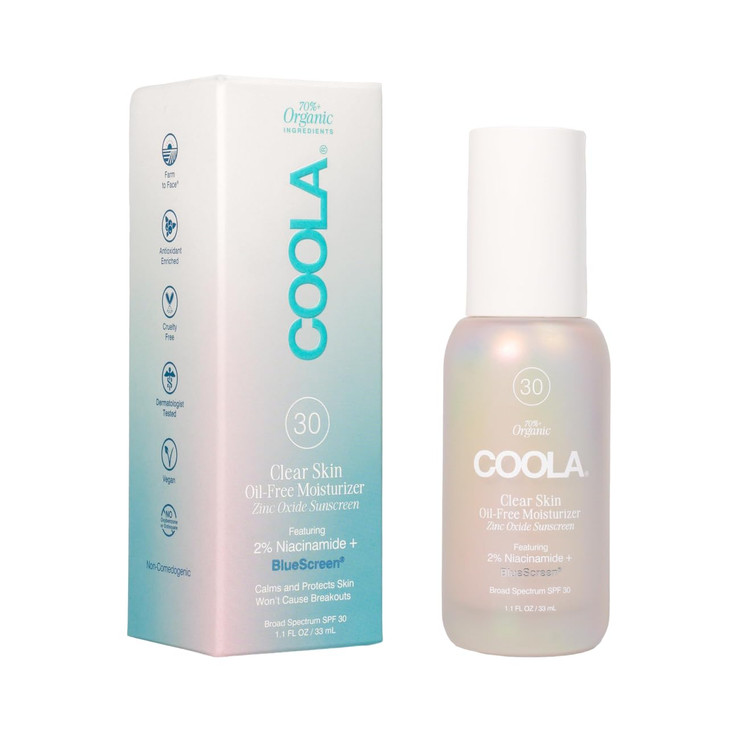 COOLA Clear Skin OilFree Moisturizer with SPF 30 Dermatologist Tested Sunscreen with Niacinimide and Centella Asiatica 1