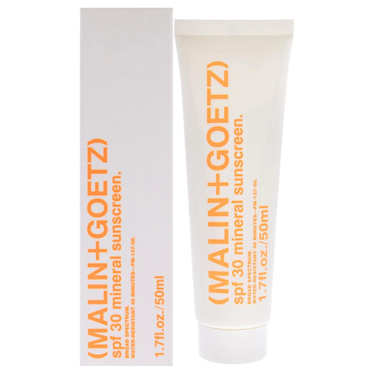 MALINGOETZ SPF 30 Mineral Sunscreen Face Body Broad Spectrum Sun Protection with Zinc Oxide Titanium Dioxide Shea Butter
