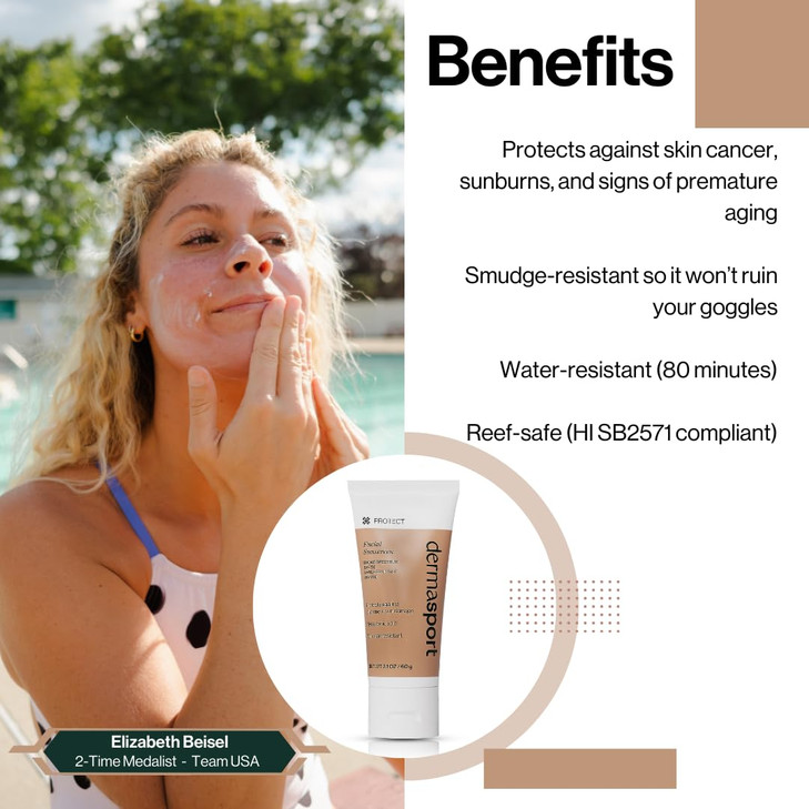 Dermasport Skin Care Set for Athletes SPF 50 Sport Face Sunscreen Gentle Facial Cleanser Essential Duo for Pre and PostS