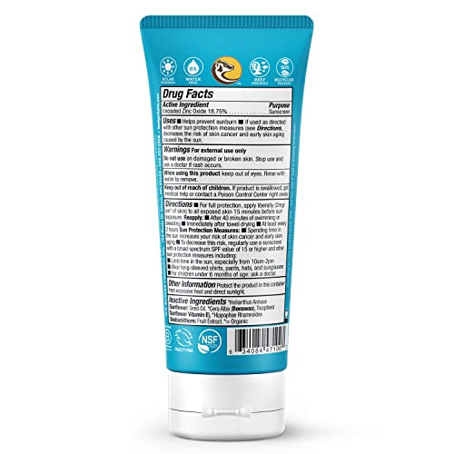 Badger Mineral Sunscreen Cream SPF 30 Zinc Oxide Sun Care 98 Organic Reef Safe Water Resistant Unscented Face and Body S