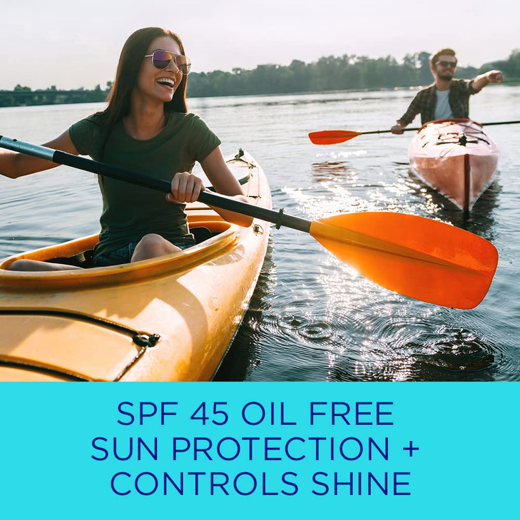 Coppertone Oil Free Shine Control Sunscreen Face Lotion SPF 45 Lightweight Sunscreen for All Skin Tones Wont Clog Pores