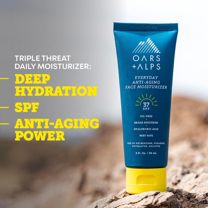 Oars Alps Travel Sunscreen for Face Everday Use SPF 37 Anti Aging Face Sunscreen Body Lotion Infused with Hyaluronic Aci