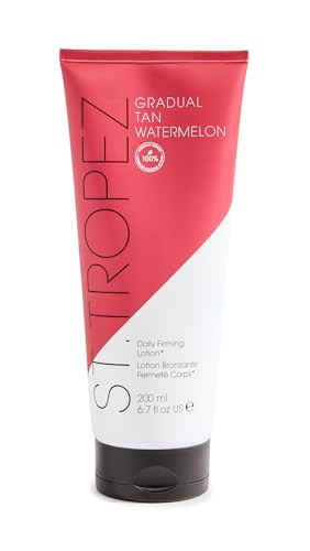 StTropez Gradual Tan Watermelon Firming Lotion Sun Kissed Glow Self Tan Moisturizer with Hyaluronic acid and antioxidant