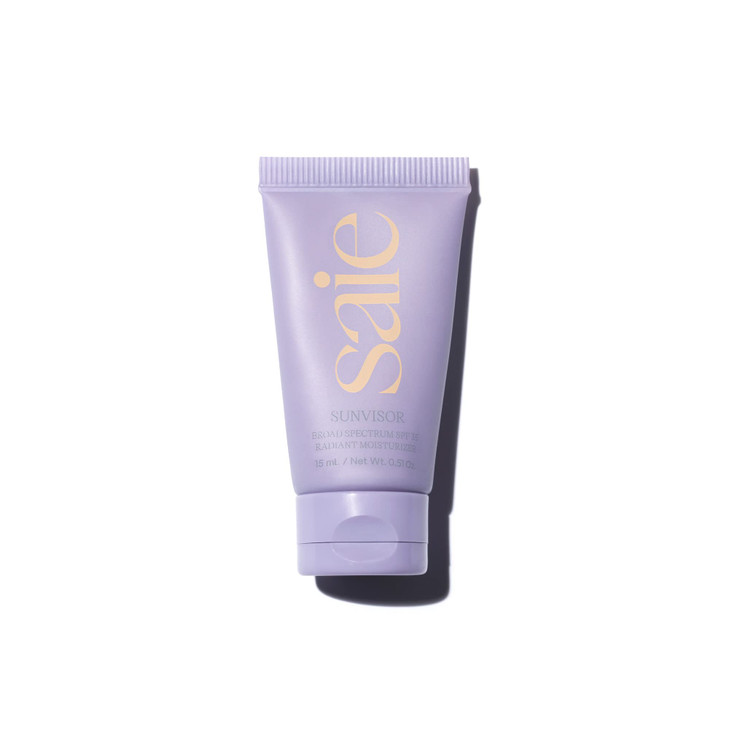 Saie Mini Sunvisor Broad Spectrum Face Sunscreen Moisturizer SPF 35 Hydrating Daily Sunscreen with 100 Sheer Mineral Zin