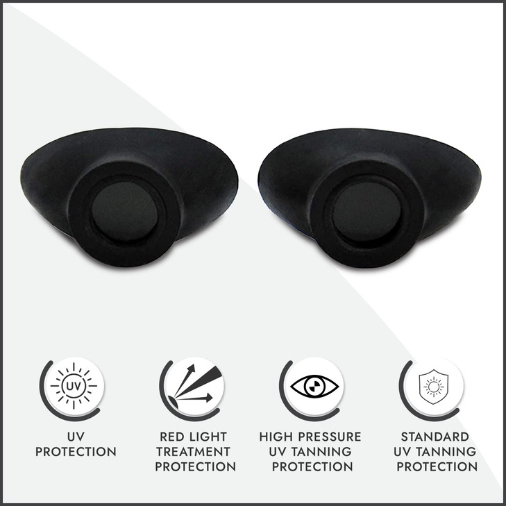 Super Sunnies Slim Flex UV Eye Protection FDA Compliant Eyeshields Tanning Bed Goggles Red Light Therapy Glasses Black