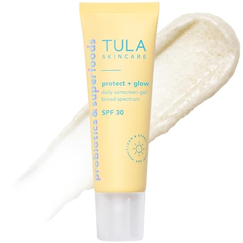 TULA Skin Care Protect Glow Daily Sunscreen Gel Broad Spectrum SPF 30 SkincareFirst NonGreasy NonComedogenic and ReefSaf