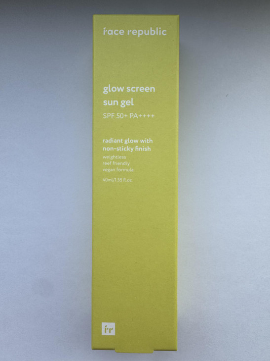Face Republic Glow Screen Sun Gel 40ml 135 fl oz SPF50 Broad Spectrum UV Protection Ultra Lightweight No White cast Niac