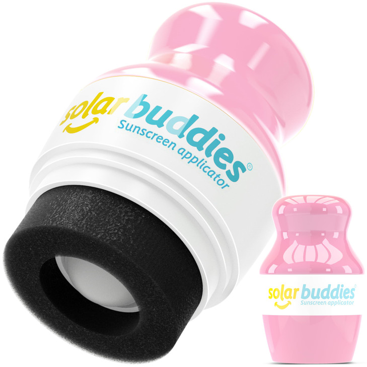 Solar Buddies Sunscreen Applicator Single Full Pink Refillable Roll on Sponge Sunscreen Suncream Lotion Applicator For K