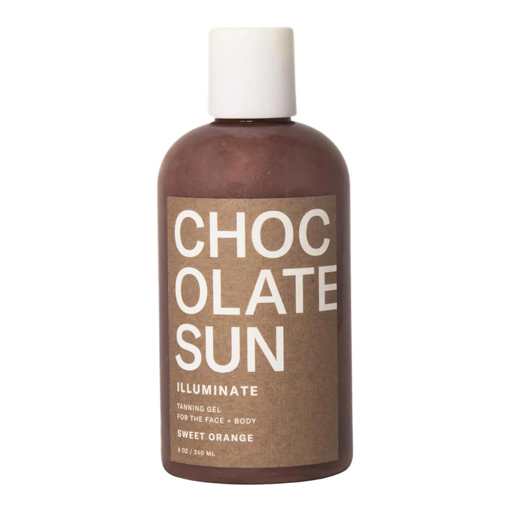 Chocolate Sun Organic ILLUMINATE Face Body Tanning Gel Clean NonToxic Sunless Tanning Medium to Dark 8 oz 236 ml