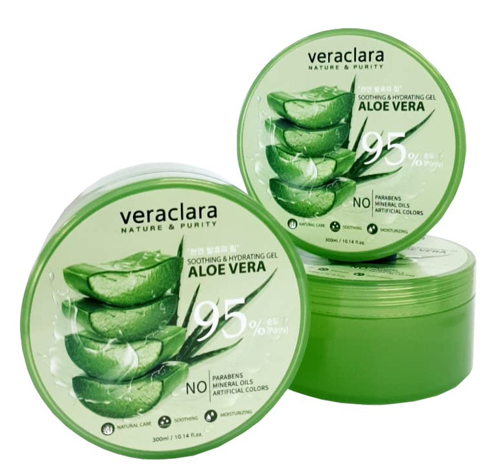 VeraclaraNew Soothing Moisture Aloe Vera Gel 95 PercentPurity Korean Cosmetics 1