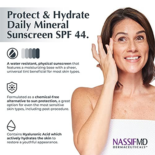 NassifMD Protect and Hydrate SPF44 Universal Tinted Moisturizer SPF BB Cream Tinted Moisturizer with SPF Whipped Sunscre