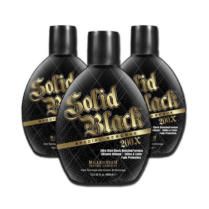 Millennium Tanning Solid Black Special Reserve 200X Tanning Lotion 135 Ounces 3pack