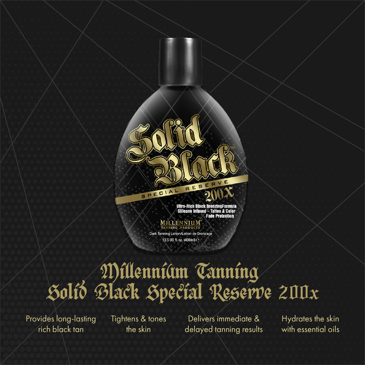 Millennium Tanning Solid Black Special Reserve 200X Tanning Lotion 135 Ounces 3pack