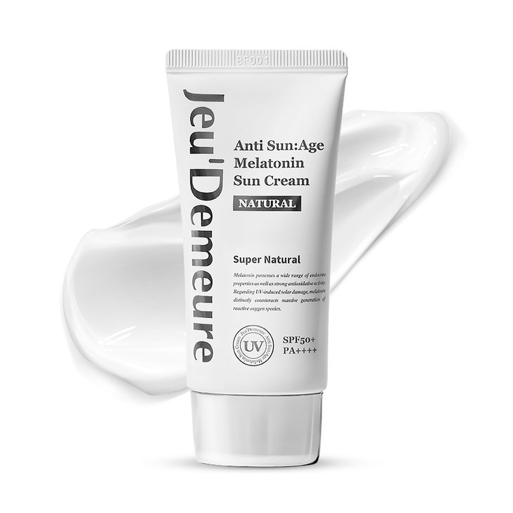 JEUDEMEURE AntiAging SPF 50 Face Moisturizing Sunscreen Lotion with Broad Spectrum Melatonin Lightweight NonSticky Sun E