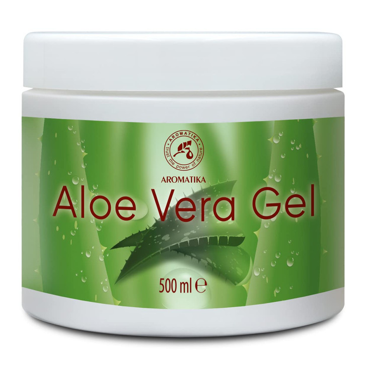 AROMATIKA Aloe Vera Gel 17 Fl Oz 500ml Hydrating Aloe Vera Gel for All Skin Types Aloe Barbadensis Aloe Gel for Skincare