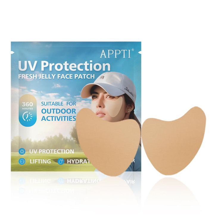 APPTI 5Pairs Golf Patches Outdoor UV Protection Face Patch Golf Gel Facial Patches Hydrating Skin Care Sunscreen Patch S