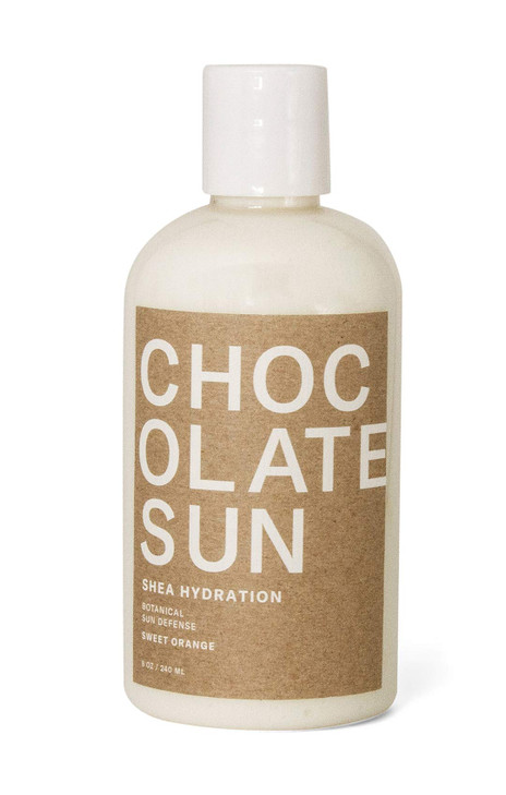 Chocolate Sun Organic Shea Butter Botanical Sun Defense To Prolong Self Tan 8 oz Clean NonToxic Sunless Tanning