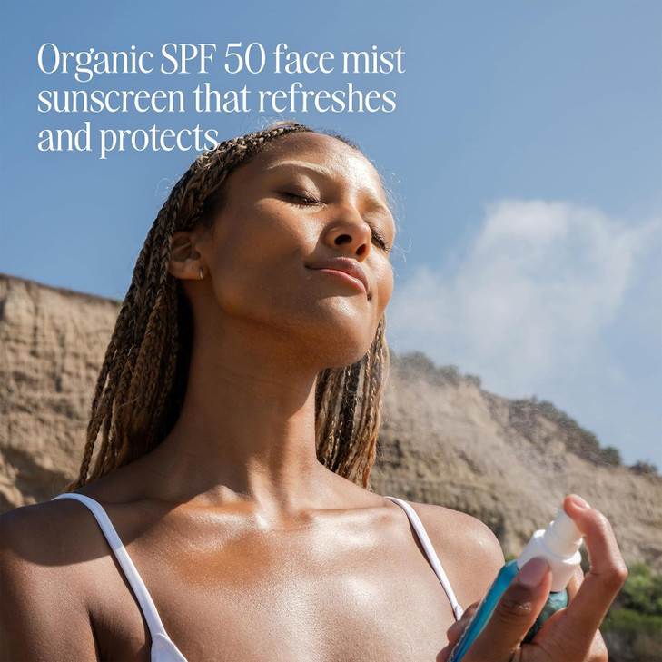 COOLA Organic Sunscreen SPF 50 Sunblock Face Mist Dermatologist Tested Skin Care for Daily Protection Vegan and Gluten F