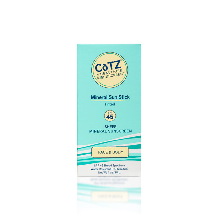 CoTZ Mineral Sunscreen Stick SPF 45 Zinc Oxide Water Resistant Broad Spectrum Sunscreen Invisible to Sheer Finish Easy O