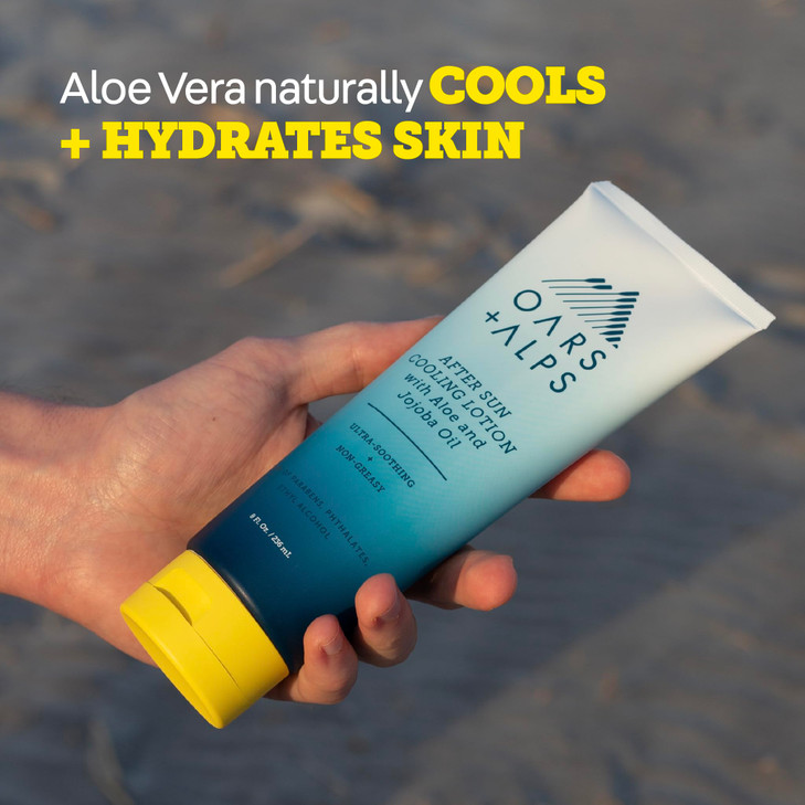 Oars Alps After Sun Cooling Lotion Includes Aloe Vera and Cucumber Extract for Sunburn Relief Fresh Cut Aloe Scent 8 Fl