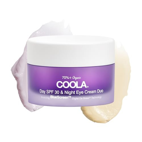 COOLA Organic Day and Night Eye Cream Face Moisturizer with SPF 30 Dermatologist Tested Face Sunscreen with PlantDerived