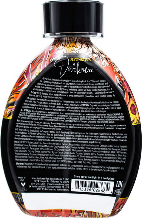 Ed Hardy Tanning Destination Darkness One Hour Color Creator AntiOrange Dark Tanning Lotion 135 oz