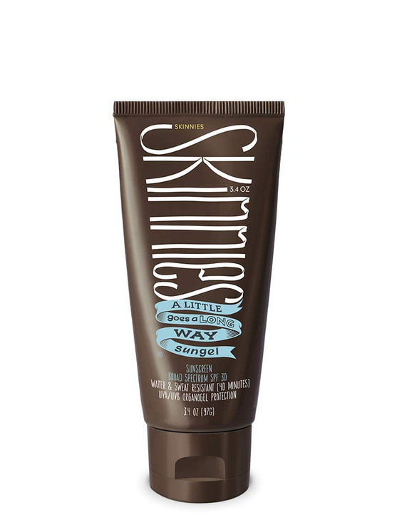 Skinnies Sungel New Formula SPF30 Eco Sunscreen 34oz UVA UVB Not Diluted With Water Reef Safe Vegan Use Pea Size Blob
