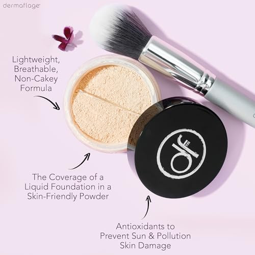 Dermaflage SPF Mineral Powder Sunscreen for Sensitive Skin All Natural Sunscreen Powder Broad Spectrum