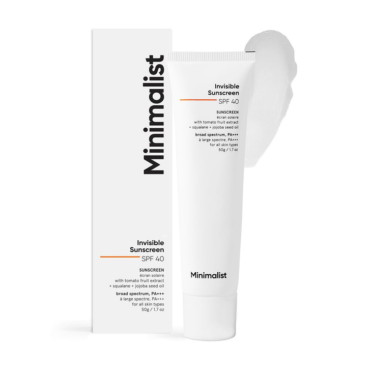 Minimalist SPF 40 Water Resistant Invisible Sunscreen Gel Ultra Light Gel No White Cast Sweat Resistant PA With Tomato E