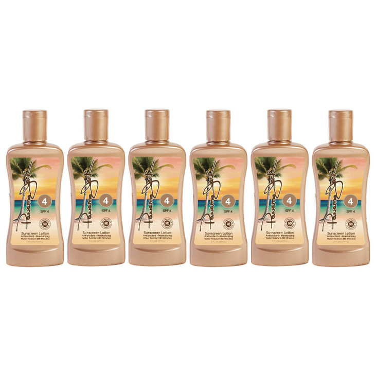 Panama Jack Sunscreen Tanning Lotion SPF 4 PABA Paraben Gluten Cruelty Free Antioxidant Moisturizing Formula 6 FL OZ Pac
