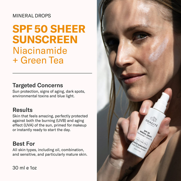 Odacite SPF 50 Mineral Drops Sheer Sunscreen 30ml