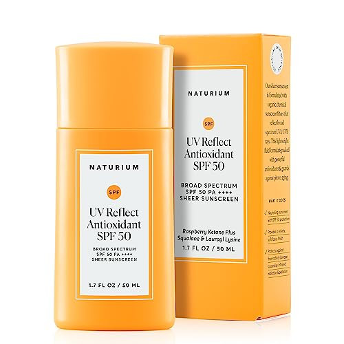 Naturium UV Reflect Antioxidant Broad Spectrum SPF 50 PA Sheer Sunscreen Lightweight Face Skin Protector with Soft Matte