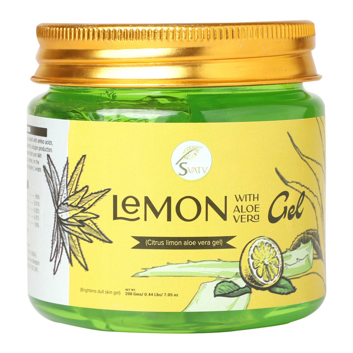 SVATV Natural Aloe Vera Gel With Lemon Fragrance for Face Skin Hair Sunburn Relief Unscented Gel Suitable for All Skin T